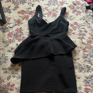 Chic Black Ribbed Dress